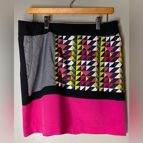 Annika Golf Skort Multi Print Color Block Womens Size 10 - Picture 1 of 6